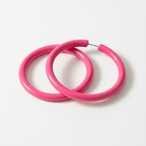 Carmen Sol Pink Hoop Earrings NWOT